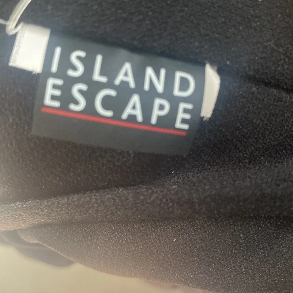 Island Escape Costa Rica Underwire Back Tie Bikini Top Black White Dot Swim 12
